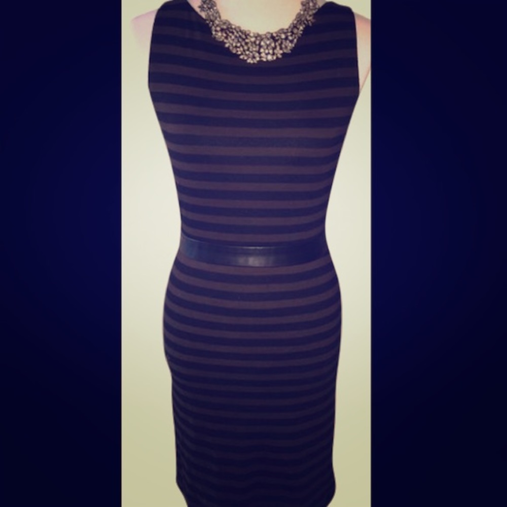Alice + Olivia Brown Stripe Dress